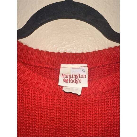 Huntington Ridge Red Knit Sweater Womens Small Acrylic Made in USA Pullover - Picture 5 of 5